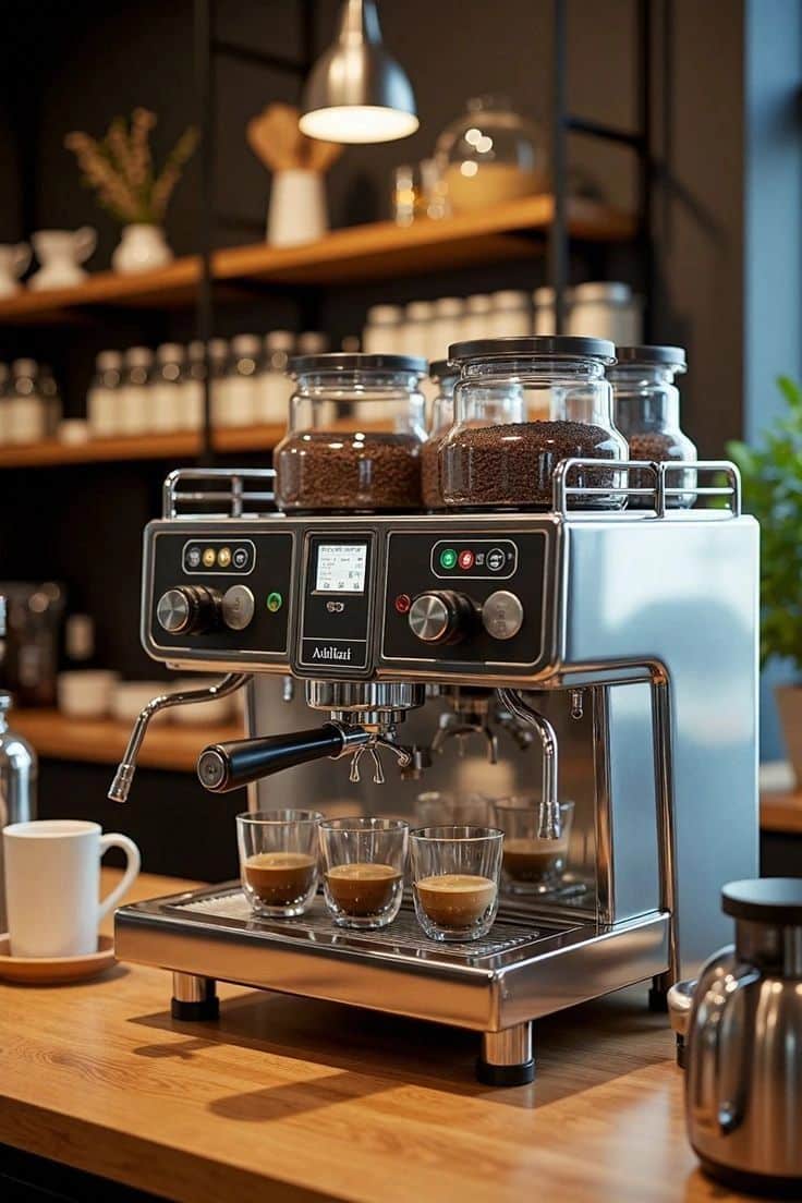 A burr coffee grinder for a uniform medium grind for drip coffee