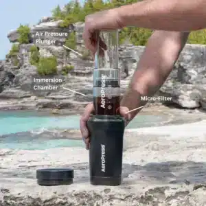 AeroPress Go Plus Black coffee maker – portable travel coffee brewer